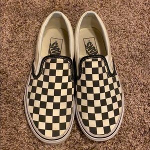 checkered slip on vans